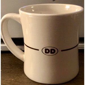 2011 Dunkin’ Donuts Coffee Mug Ceramic Cup Diner Style White Retro Logo